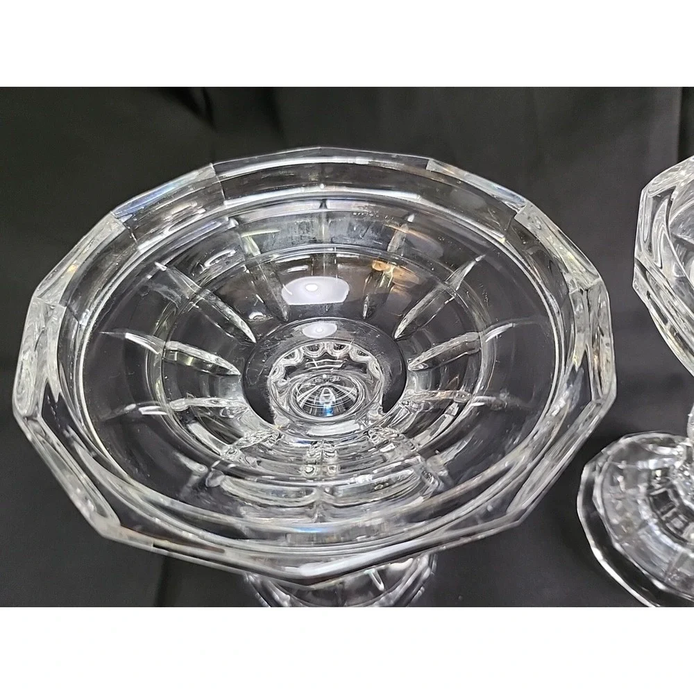 2 Stunning‎ GLASS Ornate CANDLEHOLDER 5